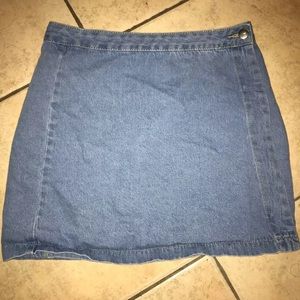 Denim wrap skirt